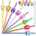Reusable Monster Drinking Straws Set - 24 Colorful Kid & Party Favours