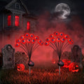 Halloween Red Eyeball Solar Garden Lights - Spooky Outdoor Decor, Waterproof, 10 LEDs, Pack of 2