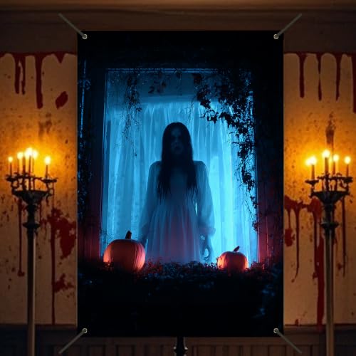 Ghost Window Cover - Halloween Decor, 31x47 Inches, Polyester, Variation CC01666