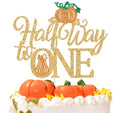 Half Year Pumpkin Cake Topper for Baby Shower & Birthday - Fall Decorations