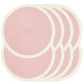 Pink Round Placemats Set of 8 - Woven Table Mats for Dining Room