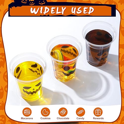 Halloween Ghost Disposable Cups Set - 12 oz Plastic Party Cups with Lids & Straws, 120 Pack