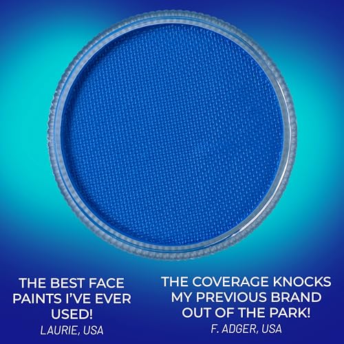 Neon Sky Blue Face Paint - Water Based Single Cake for Kids & Adults, 30g