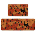 Black Cat Pumpkin Fall Kitchen Mats Set of 2 - Non-Slip Decorative Rug