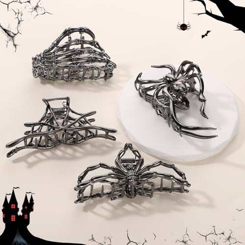 Large Metal Halloween Hair Claw Clips - Goth Accessories, Black - Variation: Black Halloween