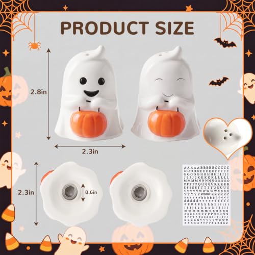 Halloween Ghost Salt and Pepper Shakers Set - Ceramic, Festive Table Decor