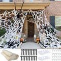 Giant Spider Web Netting 4lb Halloween Decoration 1900 sqft - Outdoor Use, CMKTA Variation