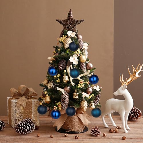 Large Shatterproof Christmas Ornaments Balls - 3.94 Inch, Pack of 6, Blue Holiday Decor