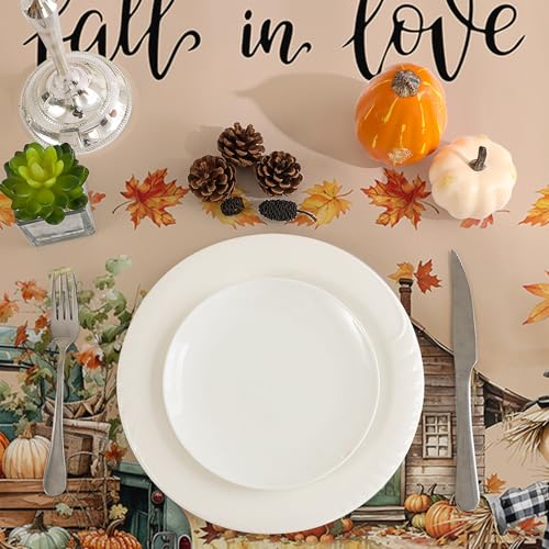Fall Tablecloth 60x84 Inch Rectangle - Scarecrow Fall Decor - Vari 1