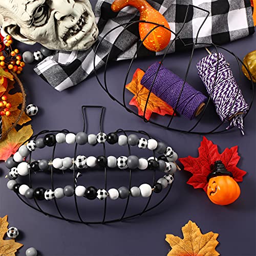 3 Pieces Fall Pumpkin Wreath Frame - 15 x 11 Inch Metal Wire Halloween & Thanksgiving Decor Variation of 3