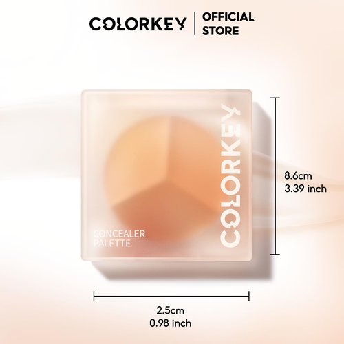 COLORKEY Concealer Palette - Long-Lasting, Blendable Formula for Dark Circles & Imperfections | 3 Colors