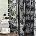 Black Lace Curtains 52x102 Inches - 2 Panels, Gothic Floral Sheer Window Treatment - Variation of THIS listing: Black / 52"W x 102"L