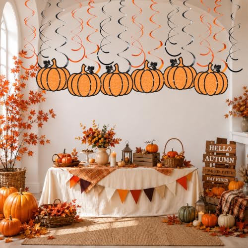 Halloween Pumpkin Hanging Decorations Set - Fall Harvest & Party Decor