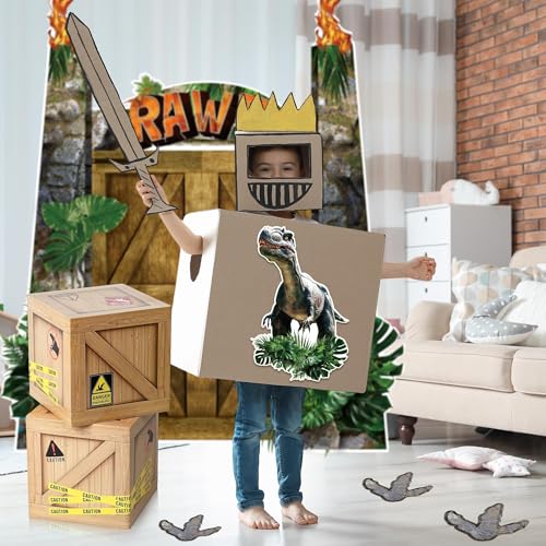 Dinosaur Party Decorations Set - Banner, Table Centerpieces & Boxes for Jurassic Theme
