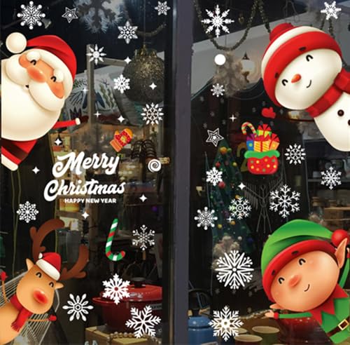 Christmas Snowflake Window Stickers - Holiday Decorations for Glass & Windows
