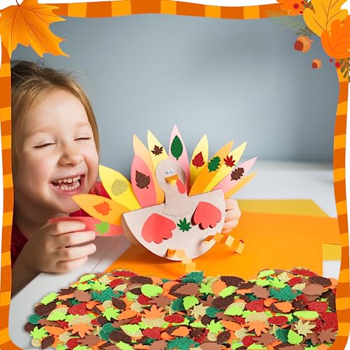 Fall Leaf Foam Stickers for Kids - Autumn Thanksgiving Craft Supplies - Fall Style