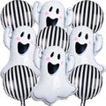 Halloween Ghost and Striped Balloons Set - 9 Pieces 18 Inch Foil Decorations