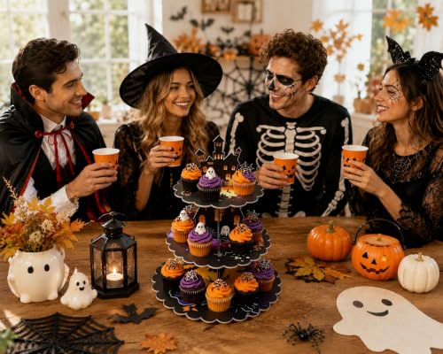 Halloween 3-Tier Cupcake Stand Haunted House Party Decor