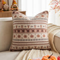 Fall Pumpkin Pillow Cover 18x18 Inches with Piping - Burnt Orange - Kevin Textile