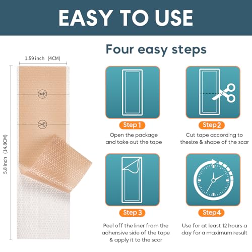 Silicone Scar Sheets for Keloid & Surgical Scars - 10 Pack