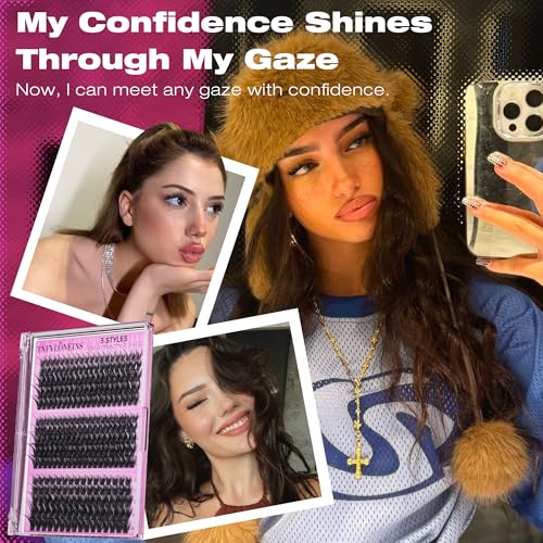 Wispy Lash Clusters C - Spiky Eyelash Extensions 10-16mm 3 Styles - DIY False Eyelash Clusters