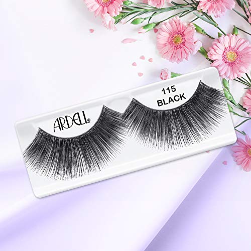 False Eyelashes Glamour Strip Lashes 115 Black - Reusable Full Volume Lashes