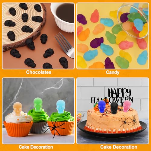 Halloween Skull Silicone Mold - 2 Pack for Candy, Gummies, Chocolate & Decorations - Variation: Skull