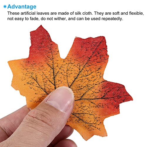 Artificial Maple Leaves Orange 300 Pcs Fall Autumn Decorations for Wedding Party Thanksgiving Halloween