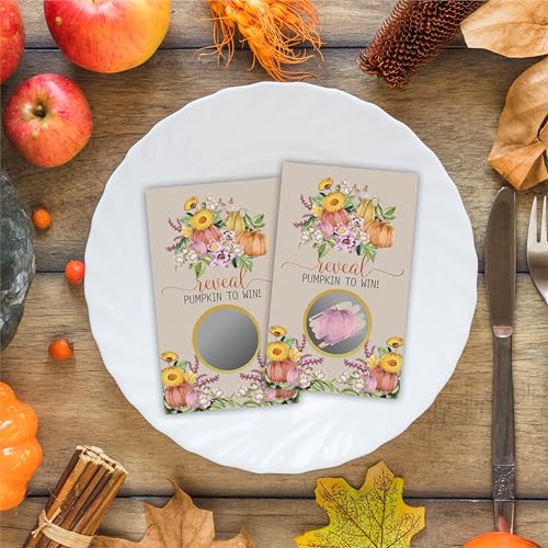 Halloween Pumpkin Scratch Cards - 40 Fall Party Game Tickets for Raffles & Celebrations