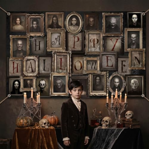 Halloween Portrait Banner - Black, 70.8x43.3 Inch, Durable Polyester