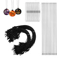 Black Halloween Ornament String Hangers with Snap Fasteners - 200 Pcs