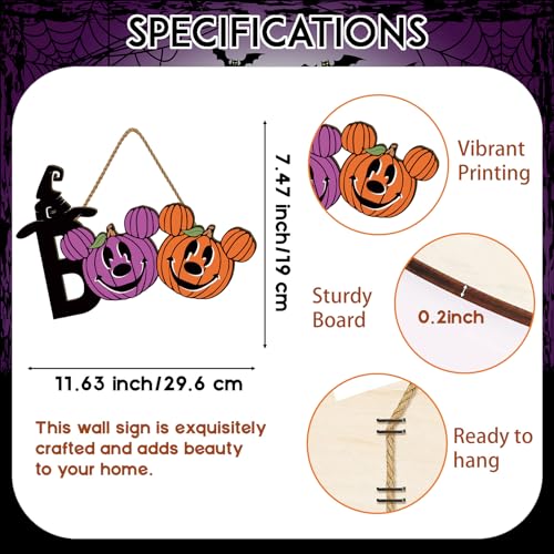 Halloween Wreath 12x7.5 Inch Spooky Home Decoration - Fall Seasonal Decor