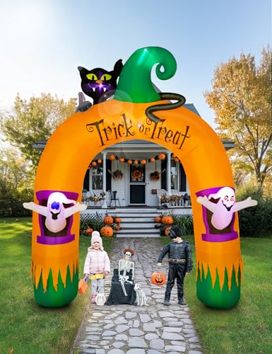Halloween Inflatable Archway 10FT Black Cat Ghost & Cornucopia Yard Decoration - Variation of THIS listing