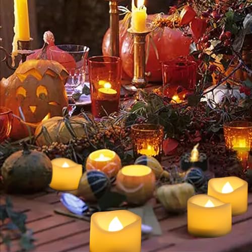 Cream White 6 Pack Flameless Votive Candles - Battery Operated, Flickering Light