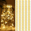 Battery Operated Fairy Lights 7ft Silver Wire 20 Mini LEDs 3 Modes - Warm White, 100 Pack