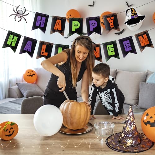 Halloween Banner Hanging Paper Garland - Black Halloween Party Decor