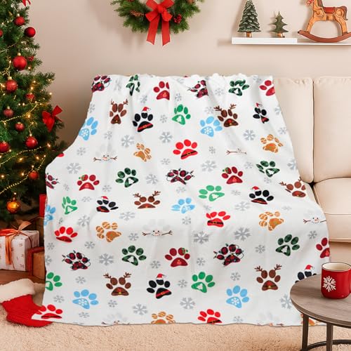 Christmas Dog Blanket 50x60 Inch Cozy Winter Throw for Sofa Couch Bed