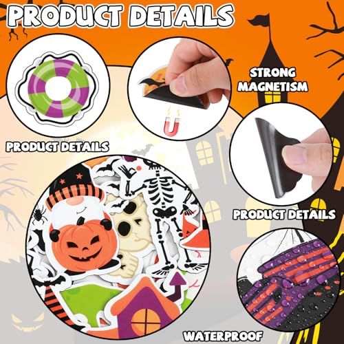 Halloween Cruise Door Magnets Set - 33 Magnetic Decorations for Ship & Refrigerator