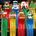 Outdoor Christmas Hanging Decorations Set - Santa, Snowman, Elf & More - 8 Pcs