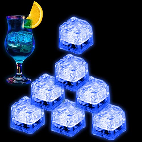 Blue LED Ice Cubes for Drinks - 96PCS Liquid Activated Waterproof Party Decor