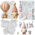Baby Shower Silicone Gnome Toy Mold Set - Gray | Cake Decorating & Craft Molds