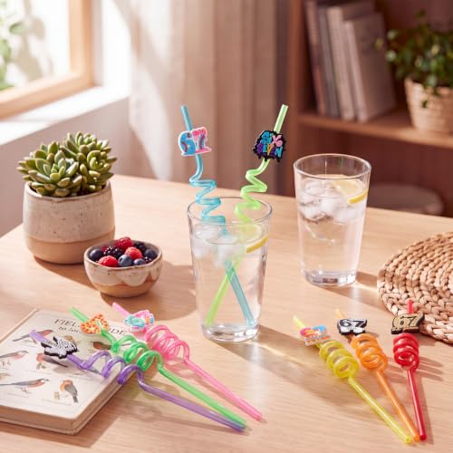 Reusable Party Drinking Straws - 8 Count 67 Meme Themed Bendable Plastic Straws