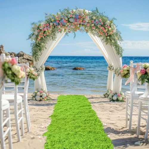 Artificial Moss Table Runner Light Green for Halloween Party Decor - 12x71 Inches - Enchanted Home & Garden