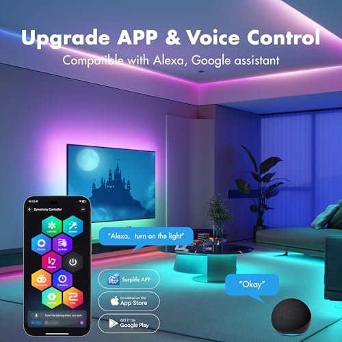 130FT Smart RGB LED Strip Lights WiFi Voice Control Color Changing
