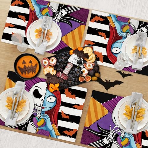 Halloween Jack Placemats Set of 4 - Vibrant Seasonal Dining Decor