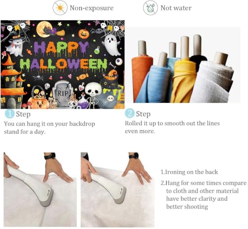 7x5FT Halloween Backdrop Banner for Kids Spooky Ghost Photo Booth Decor