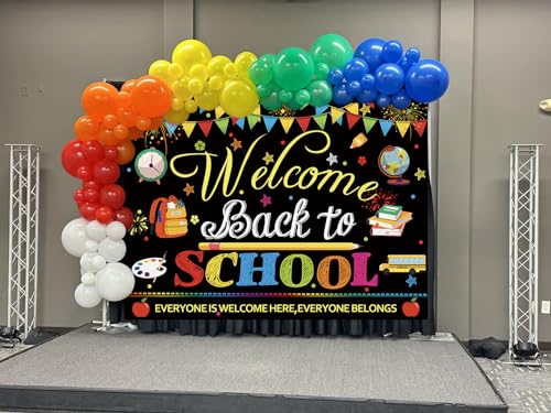 Welcome Back to School Banner Backdrop 6x4FT First Day of School Classroom Decoration