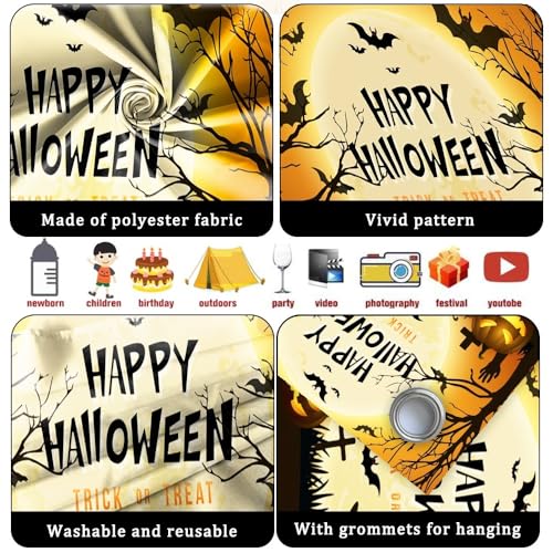 7x8ft Halloween Garage Door Cover Decorations Haunted House Backdrop Banner