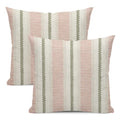 22x22 Inch Boho Pillow Covers Set of 2 - Pink Sage Green Linen Throw Pillows