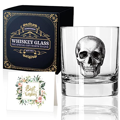 Skeleton Skull Whiskey Glass - Transparent, Halloween & Gift for Men